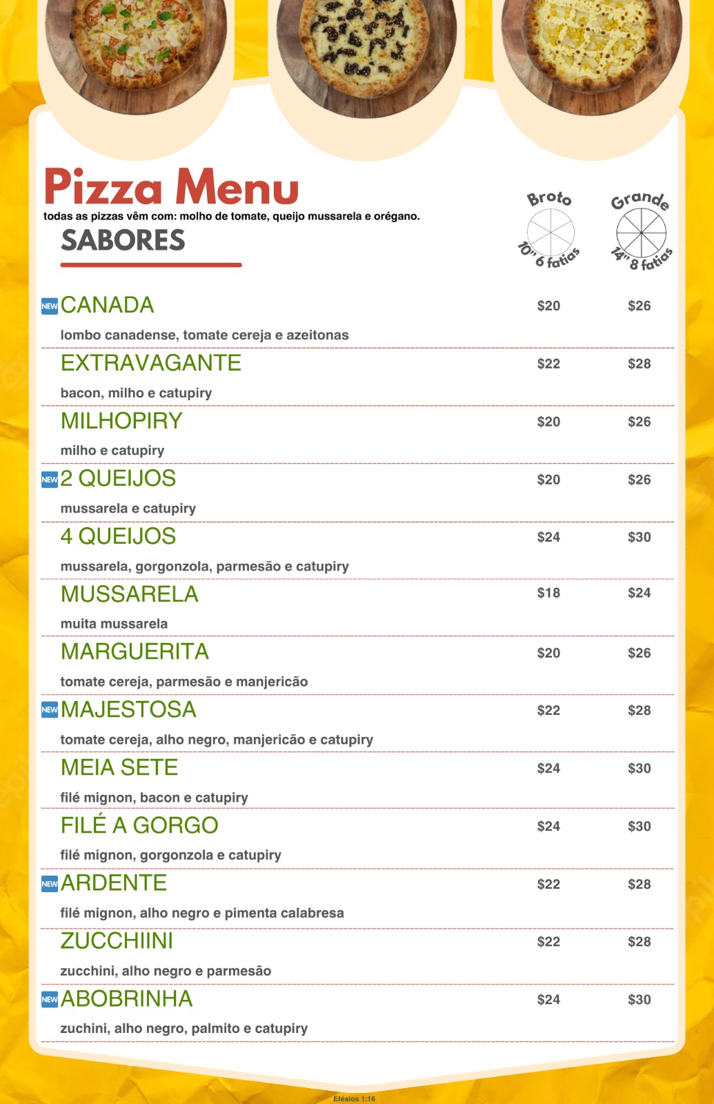 Menu de Pizzas Salgadas - Página 2